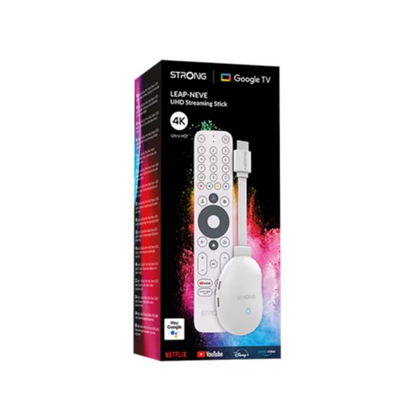 STRONG LEAP-NEVE Google TV, 4k Ultra HD dekódolás, 2in1 távirányító, BT csatlakoztatás, Streaming (LEAP-NEVE)